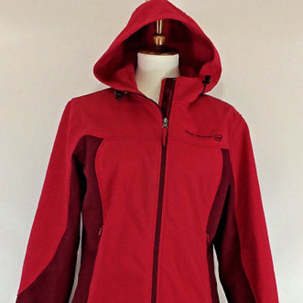 Hooded Zip Up Winter Jacket SZ L Two Tone NEW - Picture 2 of 8